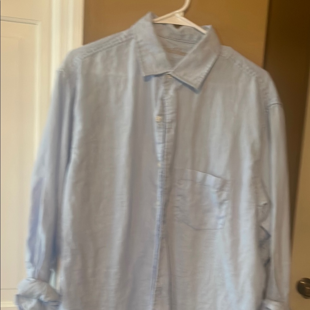 Caribbean Blue Casual Button Down Shirt